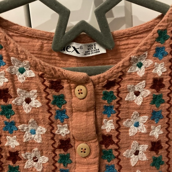 Dex Rust Pink Embroidered Button-Up Dress - Picture 4 of 4